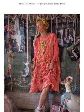 Magnolia Pearl Eyelet Carmen Ruffle Dress